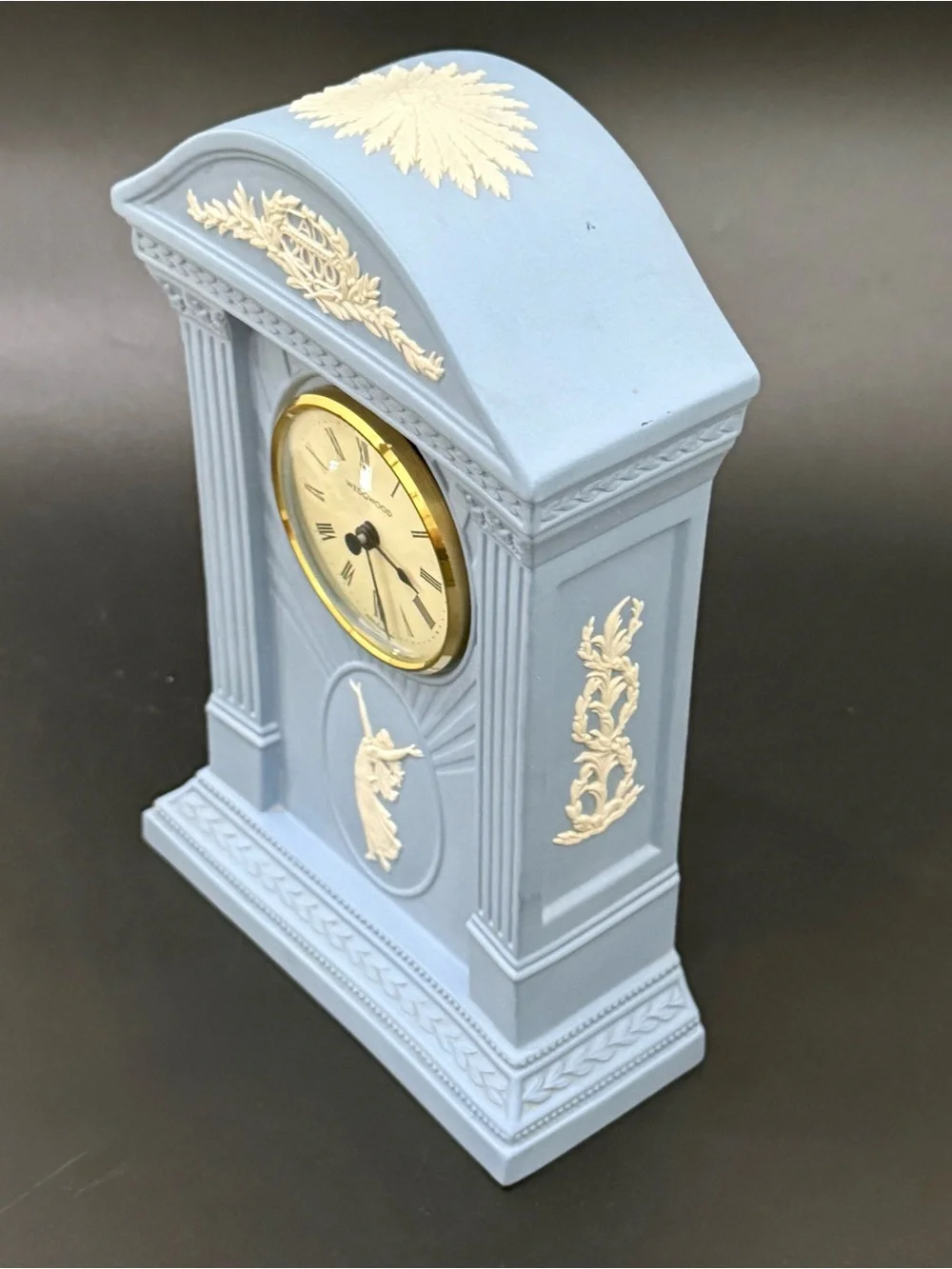 Vintage Y2K 2000 WEDGWOOD Blue Jasperware Millennium Mantel Clock Made England